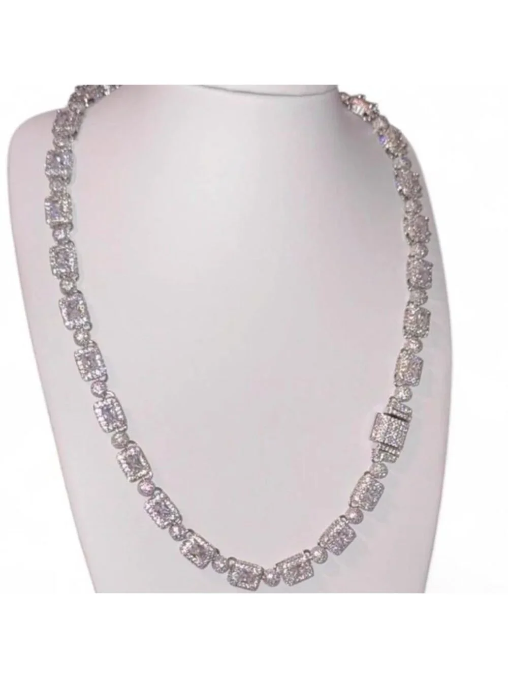 Iced Out Tennis Cluster Necklace D 2 Fc